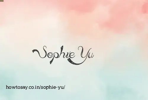Sophie Yu