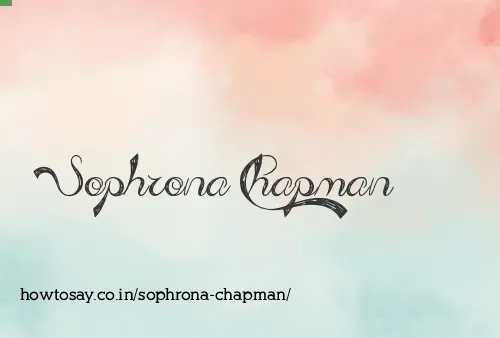 Sophrona Chapman