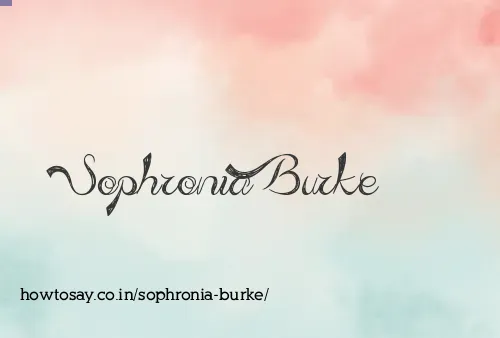 Sophronia Burke