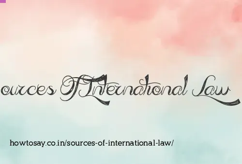 Sources Of International Law