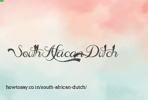 South African Dutch