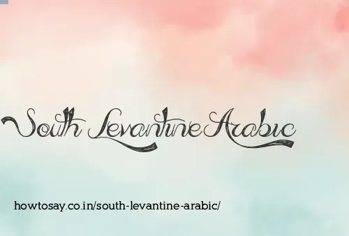 South Levantine Arabic