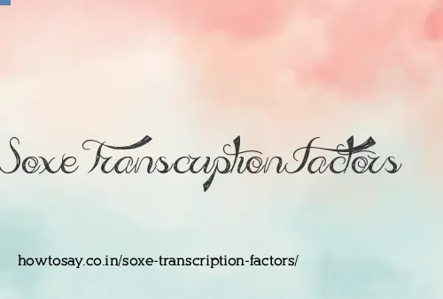 Soxe Transcription Factors