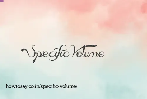 Specific Volume