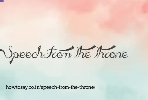 Speech From The Throne
