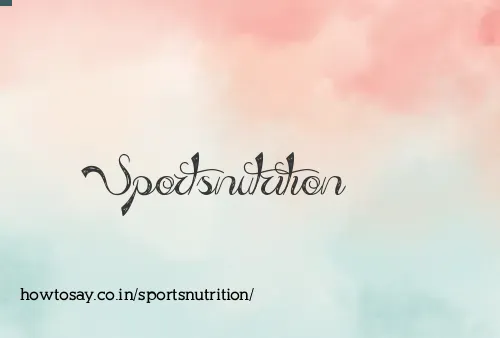 Sportsnutrition
