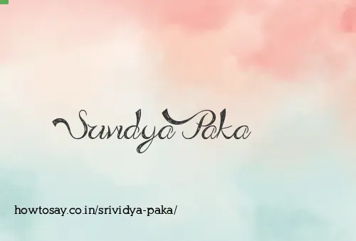 Srividya Paka