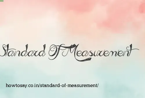 Standard Of Measurement