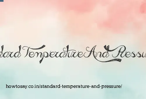 Standard Temperature And Pressure