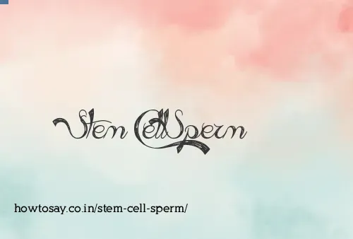 Stem Cell Sperm