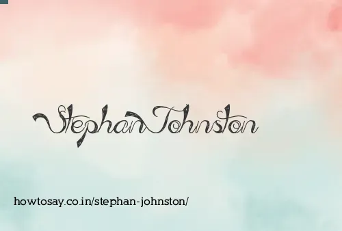 Stephan Johnston