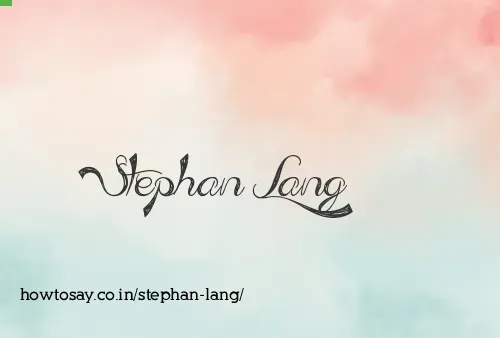 Stephan Lang