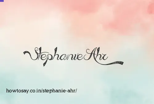 Stephanie Ahr