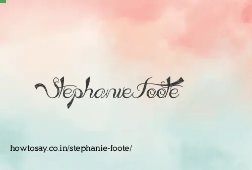 Stephanie Foote