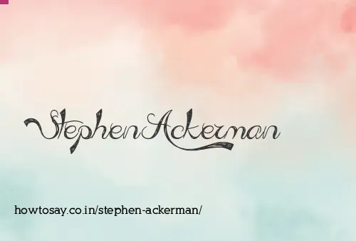 Stephen Ackerman