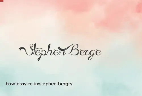 Stephen Berge