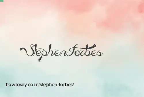 Stephen Forbes