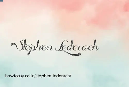Stephen Lederach