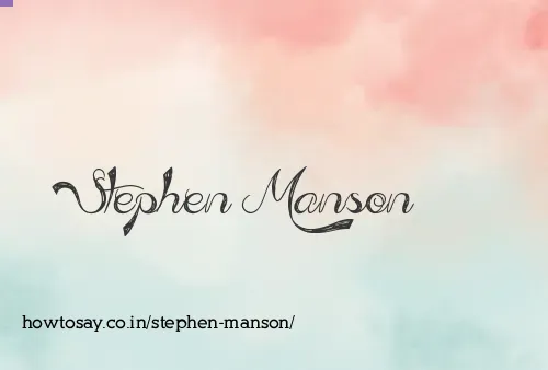 Stephen Manson