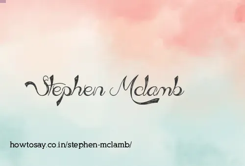 Stephen Mclamb