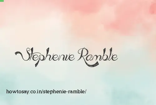 Stephenie Ramble