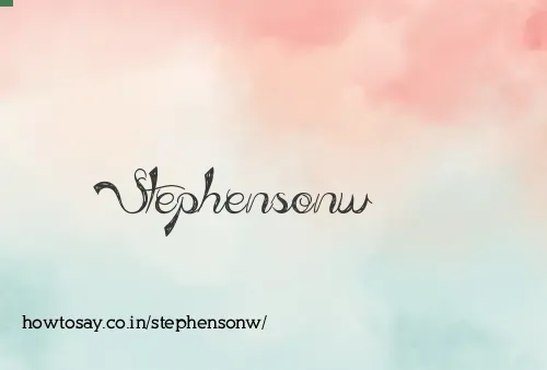 Stephensonw