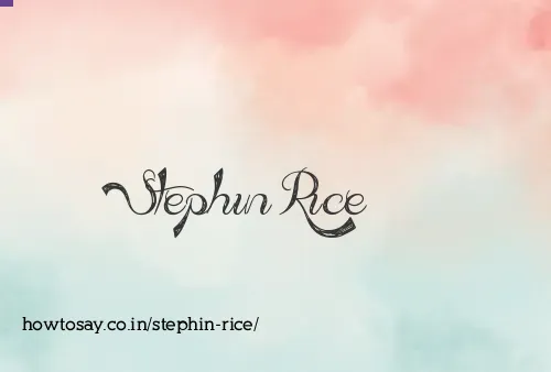 Stephin Rice