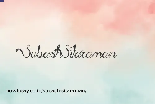 Subash Sitaraman