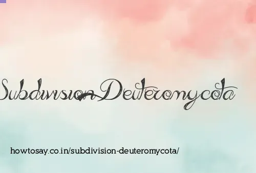 Subdivision Deuteromycota
