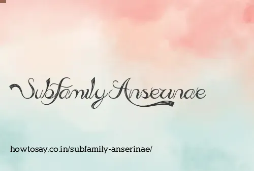 Subfamily Anserinae