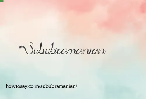 Sububramanian