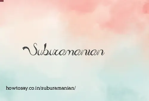 Suburamanian