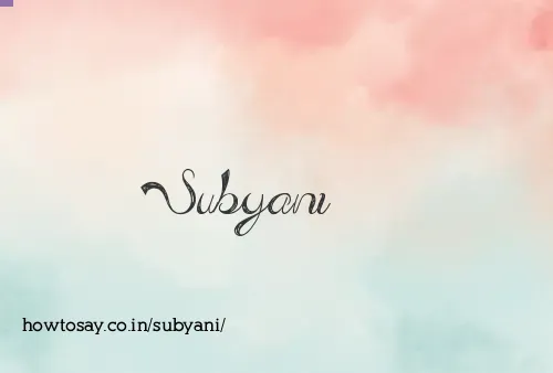 Subyani