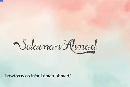 Sulaiman Ahmad