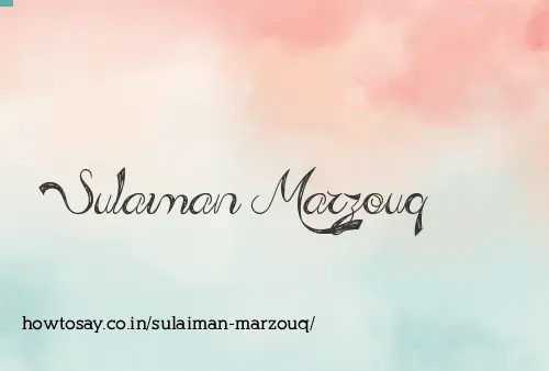 Sulaiman Marzouq