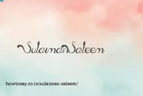 Sulaiman Saleem