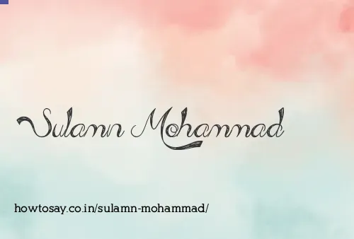 Sulamn Mohammad