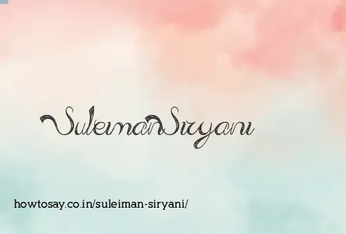 Suleiman Siryani