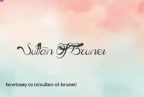 Sultan Of Brunei