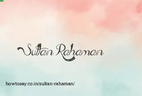 Sultan Rahaman