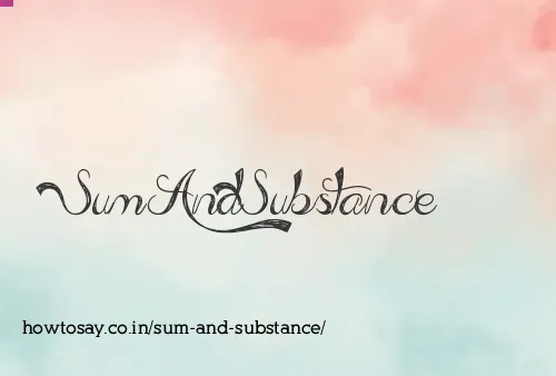 Sum And Substance