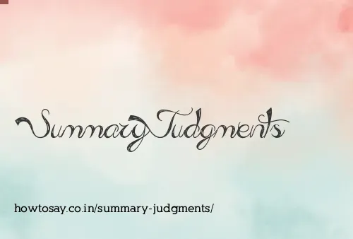 Summary Judgments