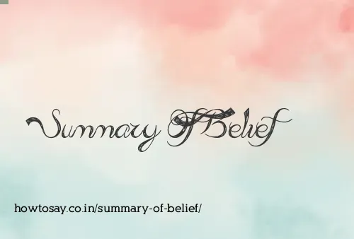 Summary Of Belief