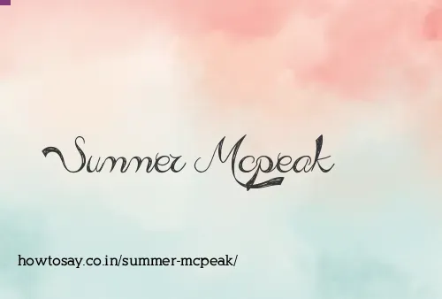 Summer Mcpeak