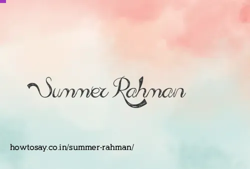 Summer Rahman