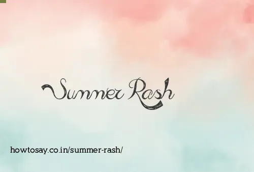 Summer Rash
