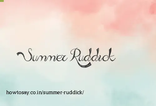 Summer Ruddick