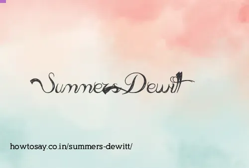 Summers Dewitt