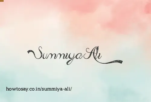 Summiya Ali