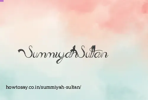 Summiyah Sultan